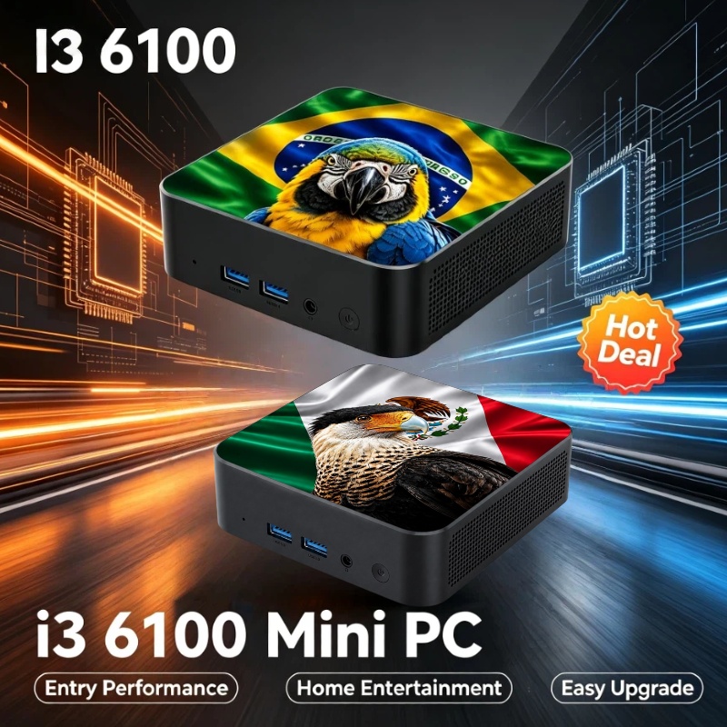 Pc Gaming New - ポータブルゲーミング パワフルなニューメキシコブラジル国旗デザイン 高性能 Core i3-6100 16GB