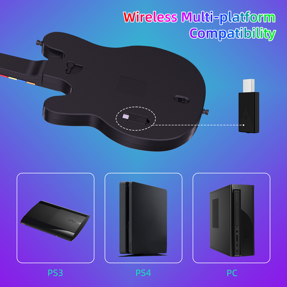 2.4G ワイヤレスギターコントローラー PS4 PC PS - Joystick Pc Gaming のレビューと価格