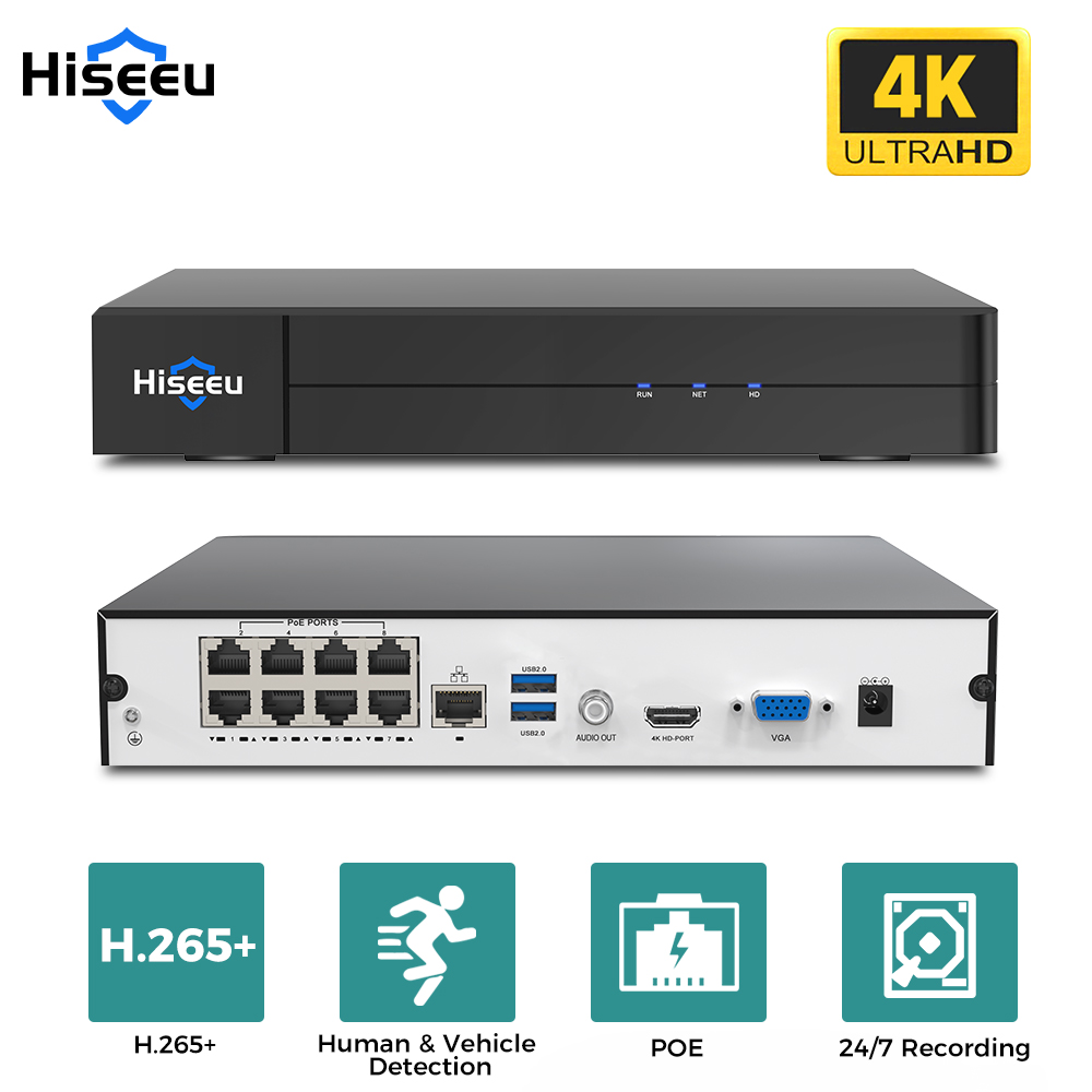Hiseeu 8CH 4K PoE NVRネットワークビデオ - Webcam 4K のレビューと価格