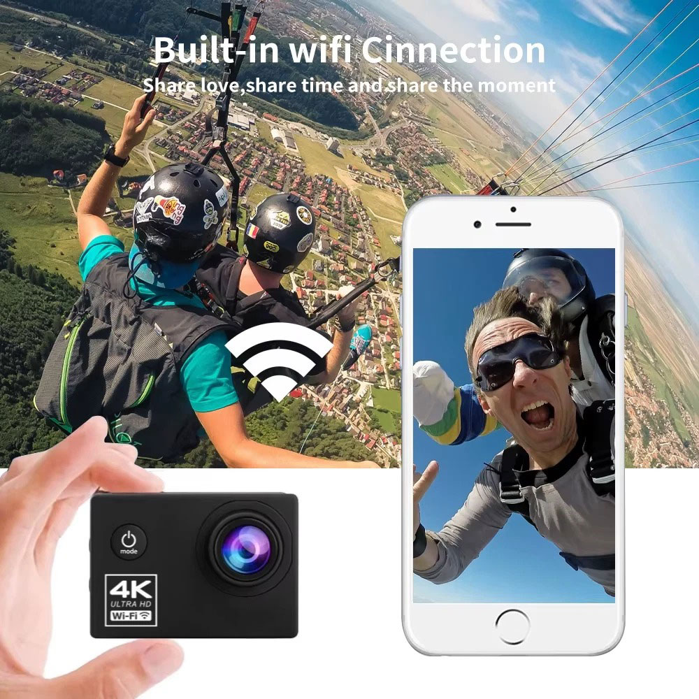 4K WiFiアクションカメラ ミニ防水DVカムコーダー ア - Webcam 4K のレビューと価格